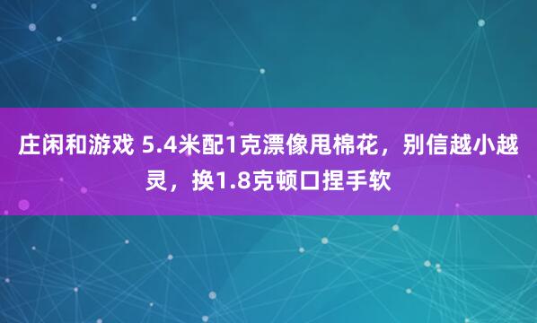 庄闲和游戏 5.4米配1克漂像甩棉花，别信越小越灵，换1.8克顿口捏手软