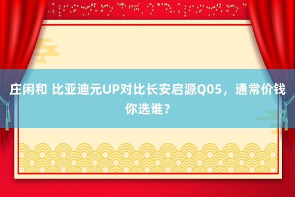 庄闲和 比亚迪元UP对比长安启源Q05，通常价钱你选谁？