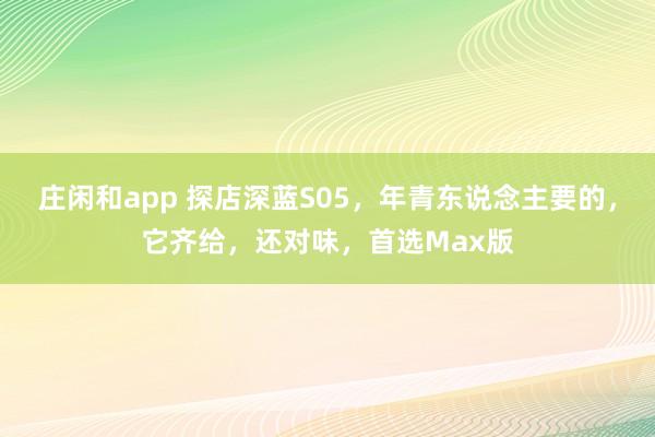 庄闲和app 探店深蓝S05，年青东说念主要的，它齐给，还对味，<a href=