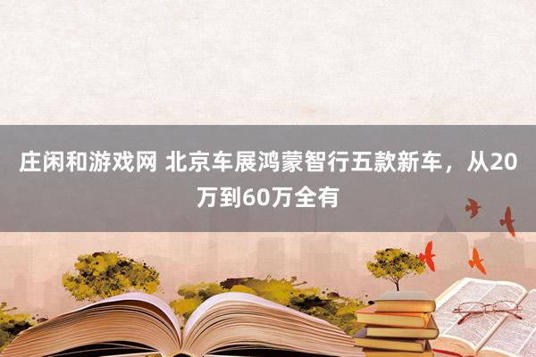 庄闲和游戏网 北京车展鸿蒙智行五款新车，从20万到60万全有