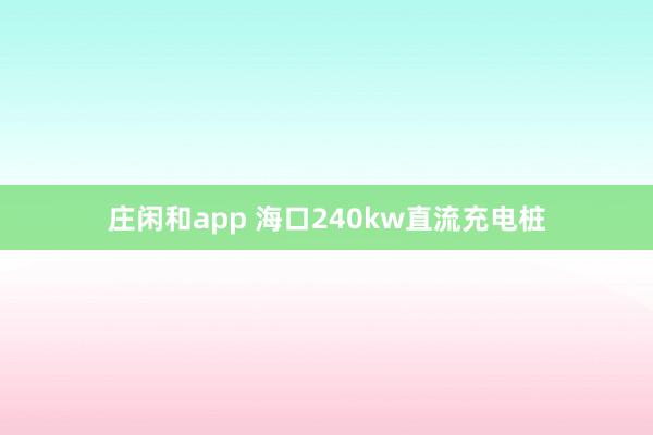 庄闲和app 海口240kw直流充电桩